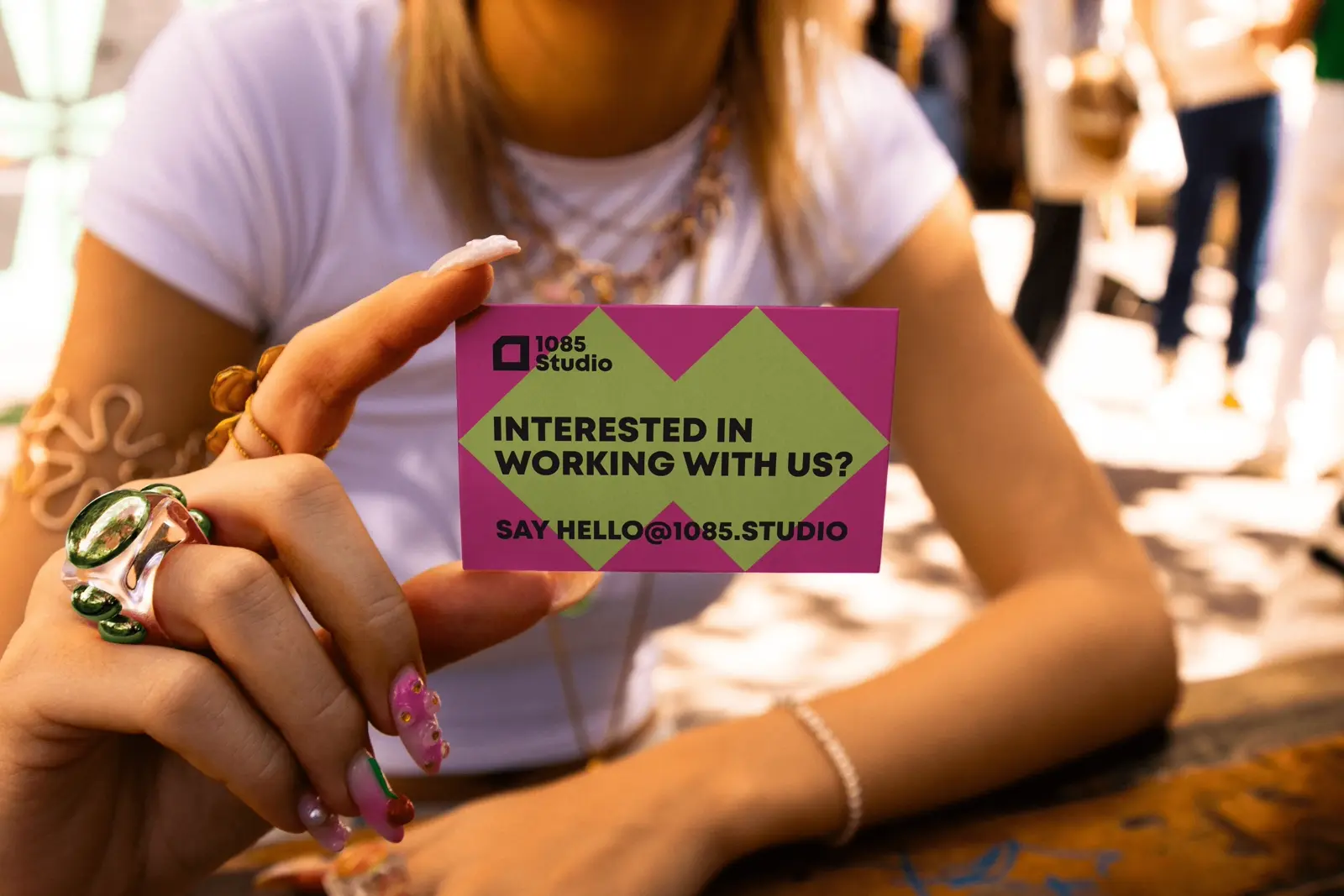 1085 Studio business card – contact for web design, branding and photography in Zürich